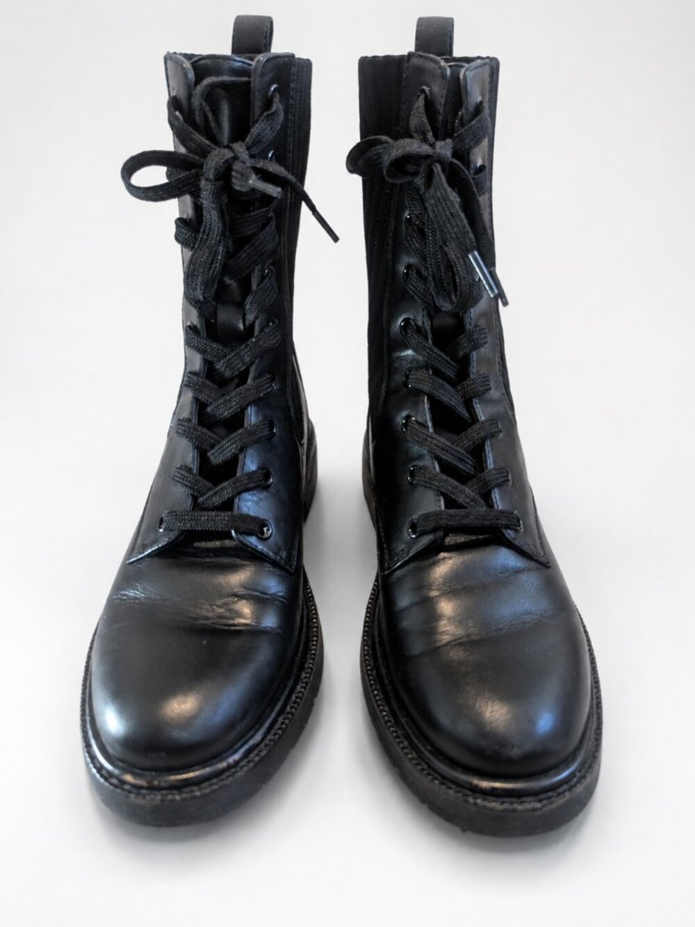 Sam Edelman Black Lace-Up Combat Boots Size 7 - Picture 4 of 10